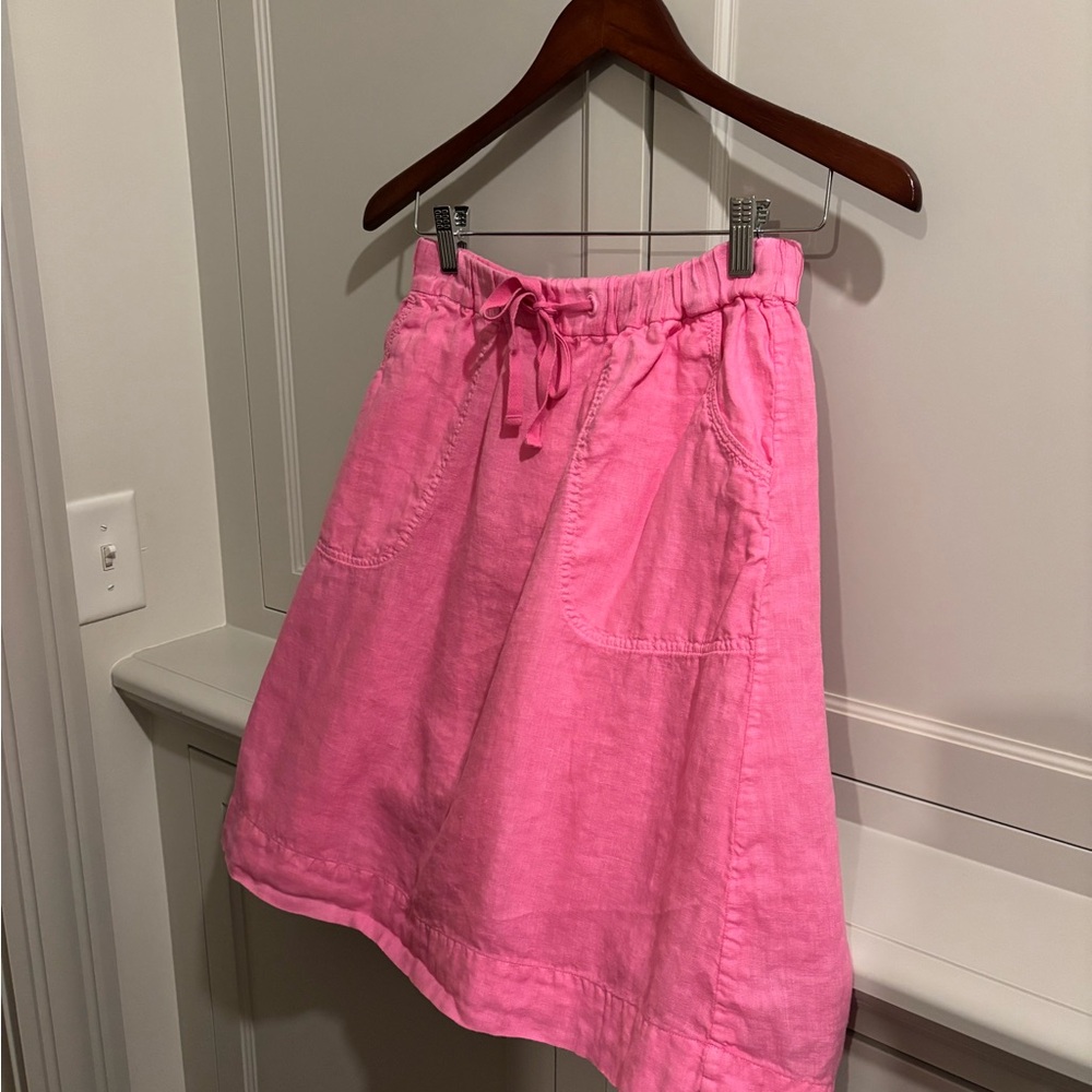 J.Crew Pink Linen A-Line Skirt